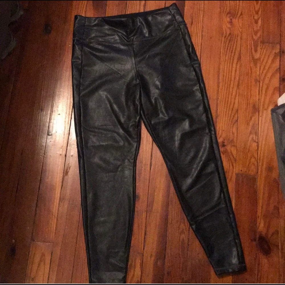Athleta Faux Leather Leggings Large